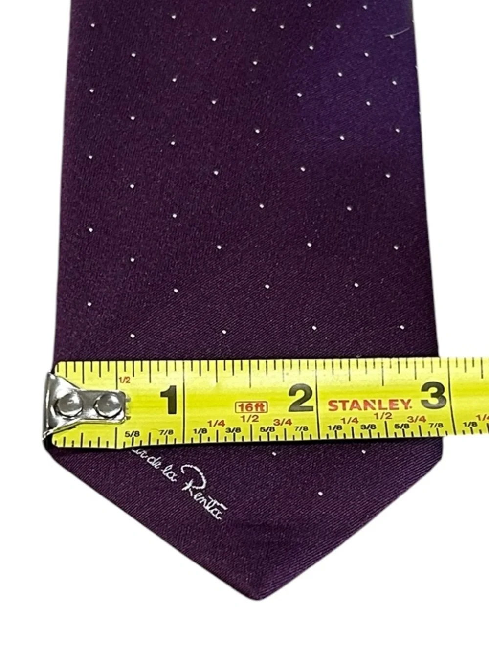 Oscar De La Renta Purple With White Polka Dots Tie NWT